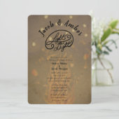 Bonfire Nights Rustic Wedding Invitation Kaart (Staand voorkant)