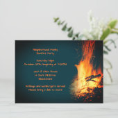 Bonfire Nighttime Party Celebration Outdoor Kaart (Staand voorkant)