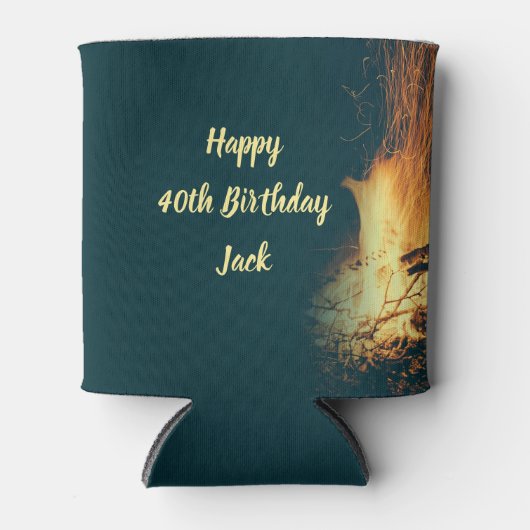 Bonfire Outdoor Birthday Party Blikjeskoeler (Voorkant)