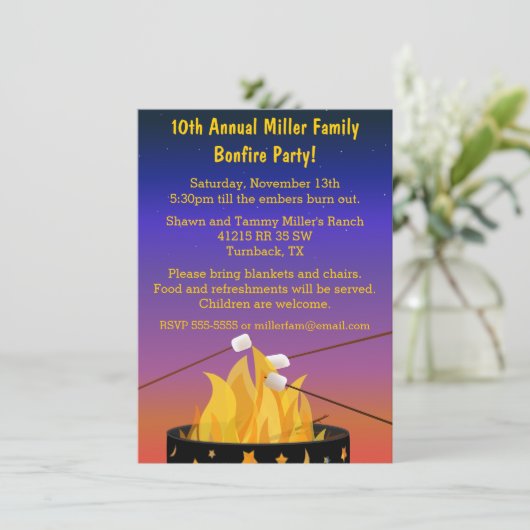 Bonfire Outdoor Gathering Kaart (Staand voorkant)