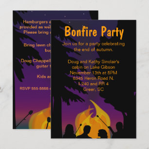 Bonfire Outdoor Party Two Sided Invision Kaart