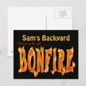 Bonfire party briefkaarten (Voorkant / Achterkant)