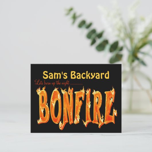 Bonfire party briefkaarten (Staand voorkant)