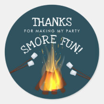 Bonfire Party Favor Stickers