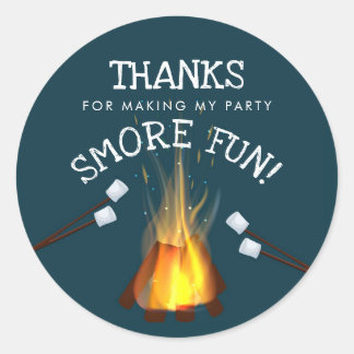 Bonfire Party Favor Stickers