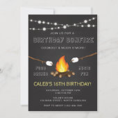 Bonfire Party Invitation, Birthday, Camp out Kaart (Voorkant)