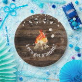 Bonfire Party Let's Get S'more Papieren Bordje (Feest)