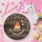 Bonfire Party Let's Get S'more Papieren Bordje (Feest)