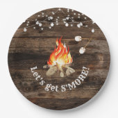Bonfire Party Let's Get S'more Papieren Bordje (Voorkant)