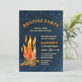 Bonfire Party Night Waterverf Fun Birthday Kaart (Staand voorkant)