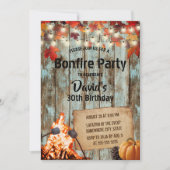 Bonfire Party Rustic Autumn Leaves Barn Birthday Kaart (Voorkant)