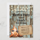 Bonfire Party Rustic String Light Barn Birthday Kaart (Voorkant)