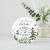 Bonfire Pine Tree Woodland Paar Douche Kaart (Staand voorkant)