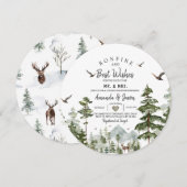 Bonfire Pine Tree Woodland Paar Douche Kaart (Voorkant / Achterkant)