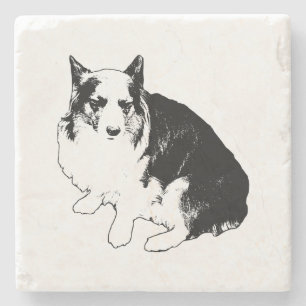 Bonfire Rim Corgi Stenen Onderzetter