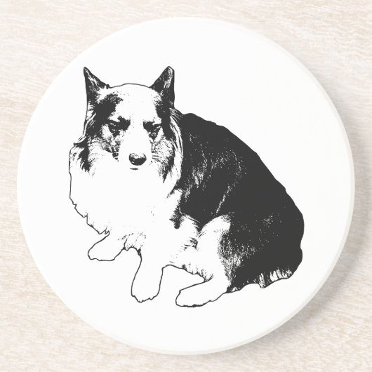 Bonfire Rim Corgi Zandsteen Onderzetter (Voorkant)