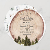 Bonfire rustiek hout paar douche string licht kaart (Voorkant / Achterkant)