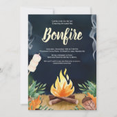 Bonfire Rusting Outdoor Night Sky Herfst Winter Kaart (Voorkant)