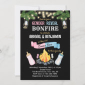 Bonfire S'more Baby Gender Reveal Uitnodiging Coed (Voorkant)