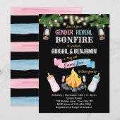Bonfire S'more Baby Gender Reveal Uitnodiging Coed (Voorkant / Achterkant)