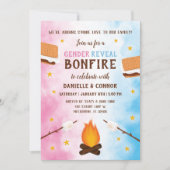 Bonfire S'more Love Baby Gender Reopenbaart Uitnod Kaart (Voorkant)