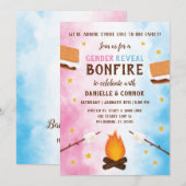 Bonfire S'more Love Baby Gender Reopenbaart Uitnod Kaart (Voorkant / Achterkant)