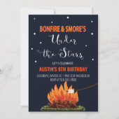 Bonfire & Smore's Birthday Invitation Kaart (Voorkant)