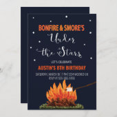 Bonfire & Smore's Birthday Invitation Kaart (Voorkant / Achterkant)