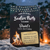 Bonfire & S'mores Camping Birthday Party Kaart