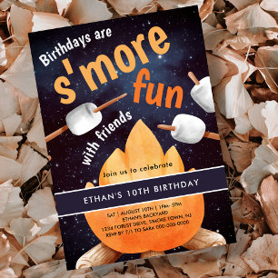 Bonfire S'mores Camping Verjaardag Kaart