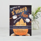 Bonfire S'mores Camping Verjaardag Kaart (Staand voorkant)