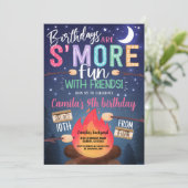 Bonfire S'mores Uitnodiging voor verjaardag (Staand voorkant)