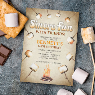 Bonfire Smores Uitnodiging voor verjaardag