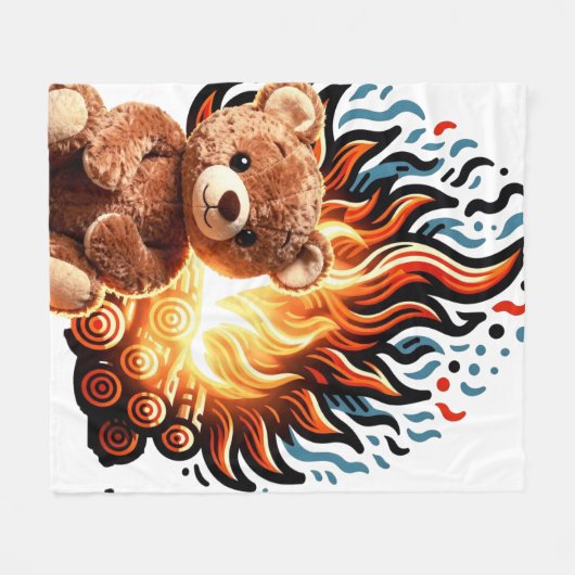 Bonfire tedy Bear Fleece Deken (Voorkant (Horizontaal))