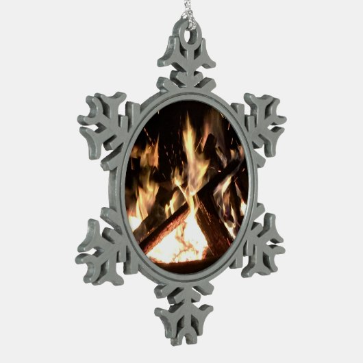 Bonfire Tin Sneeuwvlok Ornament (Links)