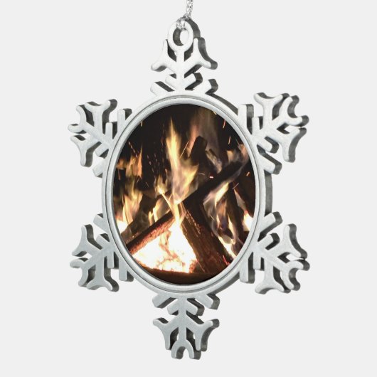 Bonfire Tin Sneeuwvlok Ornament (Rechts)