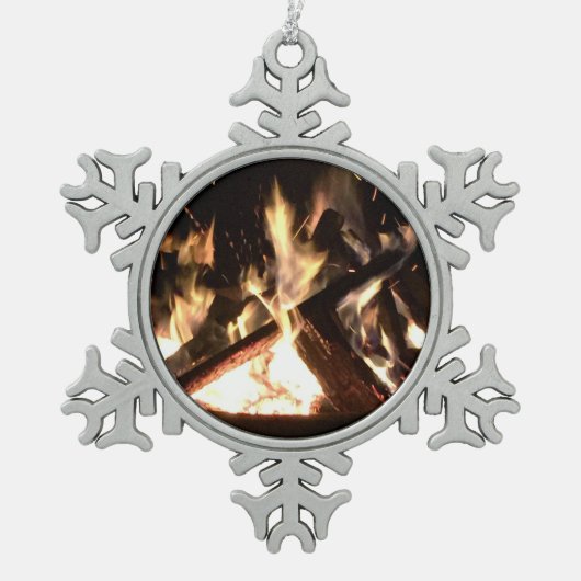 Bonfire Tin Sneeuwvlok Ornament (Voorkant)
