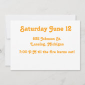Bonfire-uitnodiging Kaart (Achterkant)