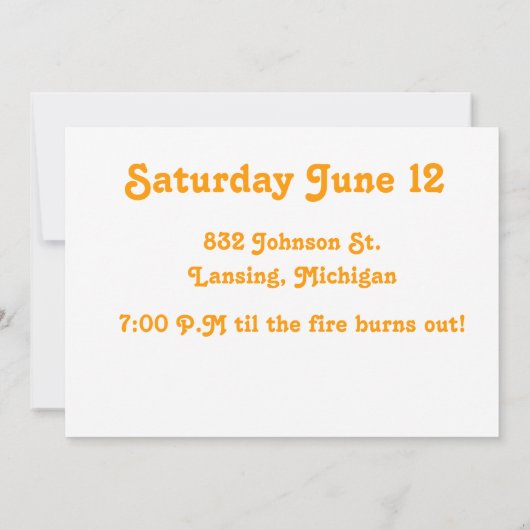 Bonfire-uitnodiging Kaart (Achterkant)