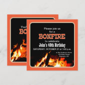 Bonfire Verjaardagsfeestuitnodiging Kaart (Voorkant / Achterkant)