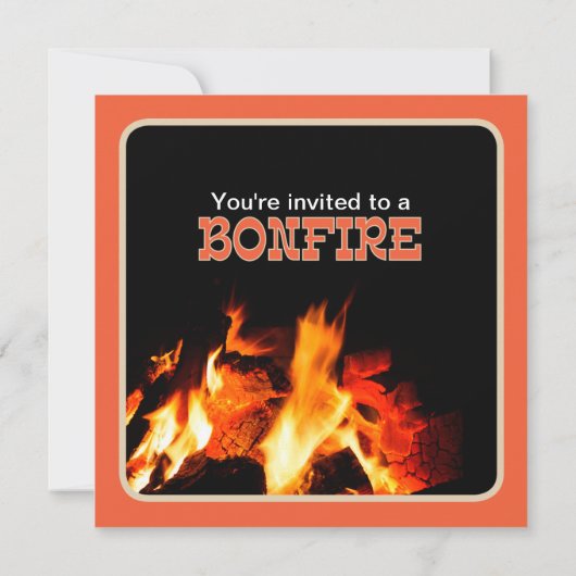 Bonfire Verjaardagsfeestuitnodiging Kaart (Achterkant)