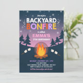 Bonfire verjaardagsuitnodiging Bonfire Camping Par Kaart (Staand voorkant)