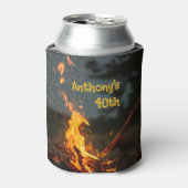 Bonfire vonkt verjaardagsfeestje blikjeskoeler (Blikje Voorkant)