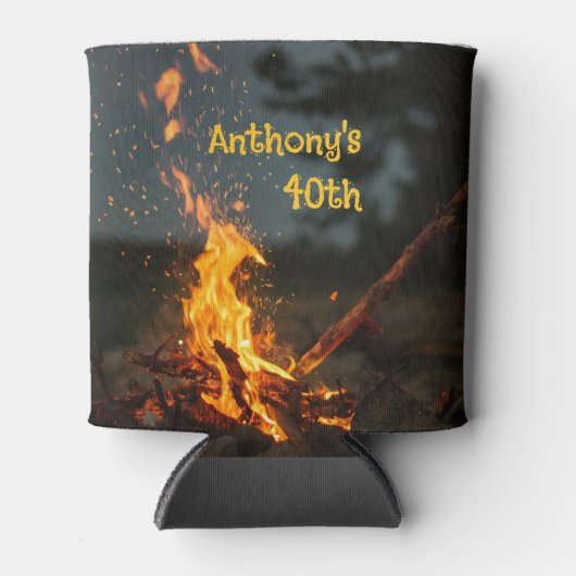 Bonfire vonkt verjaardagsfeestje blikjeskoeler (Voorkant)
