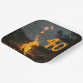 Bonfire vonkt verjaardagsfeestje papieren bordje (Gebogen)