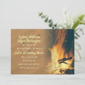 Bonfire Wedding Shower Couple Invitation Sjabloon Kaart (Staand voorkant)