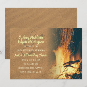 Bonfire Wedding Shower Couple Invitation Sjabloon Kaart
