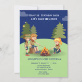 Bonfire Woodland camping buiten verjaardagsfeestje Kaart (Voorkant)