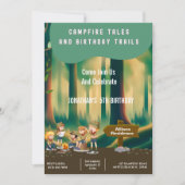 Bonfire Woodland camping buiten verjaardagsfeestje Kaart (Voorkant)