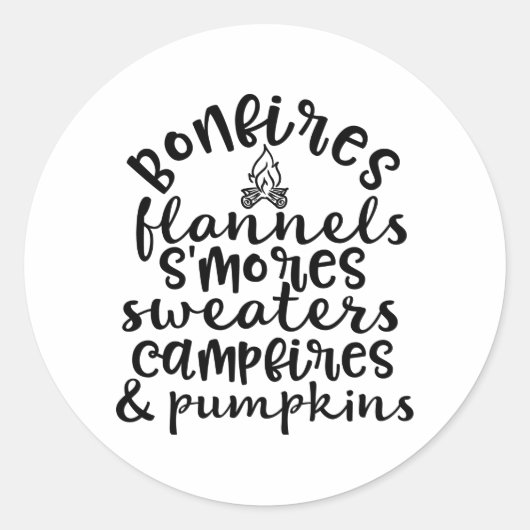 Bonfires Flanels Smores Smashing Pompoen Ronde Sticker (Voorkant)